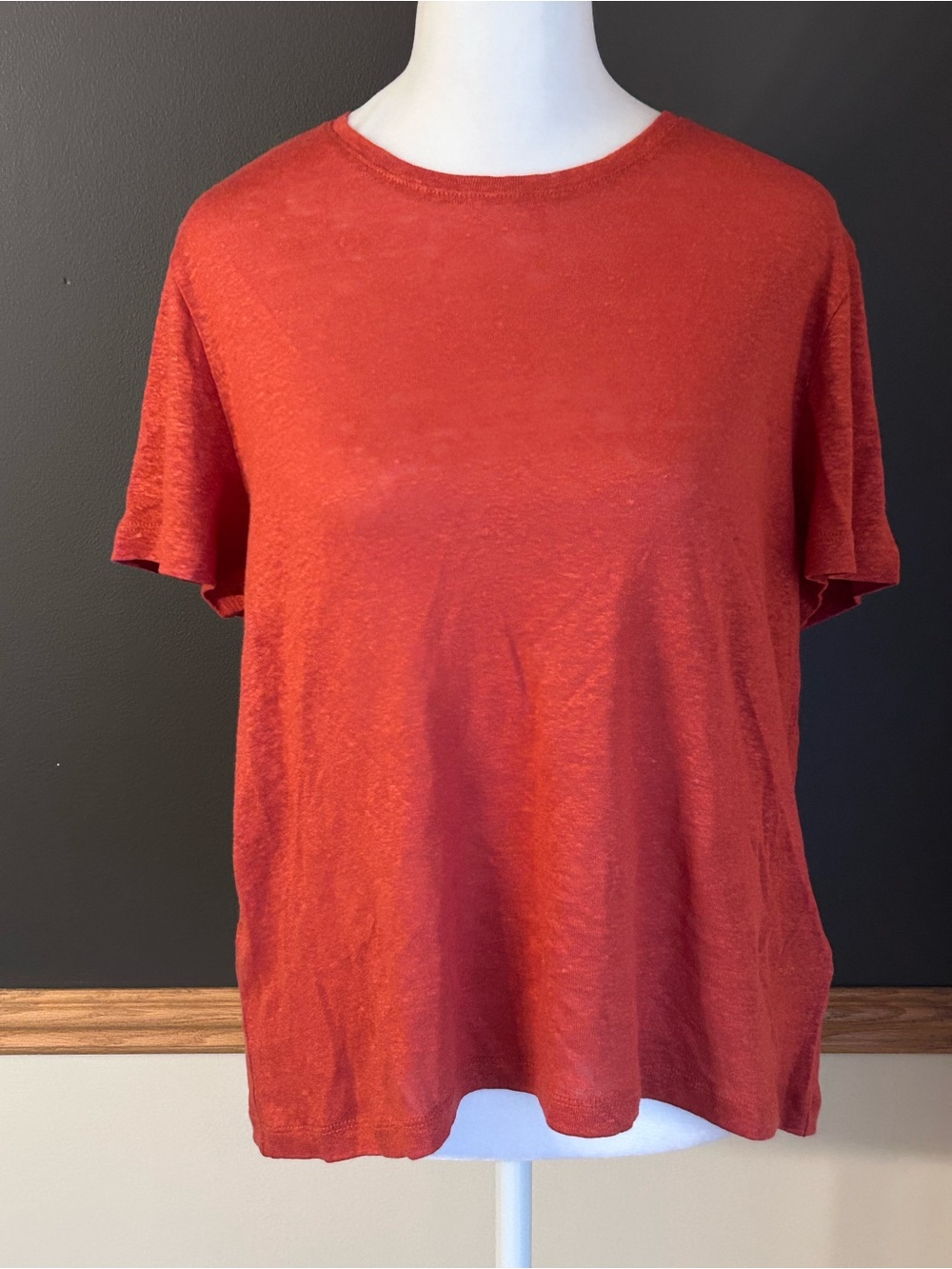NWT J.Crew New Relaxed Linen T-shirt Rustic Salsa Size Medium C1871